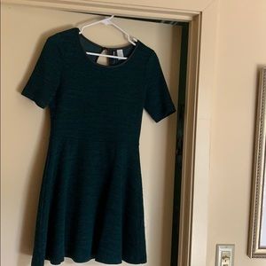 DIVIDED H&M green and black textured midi dress